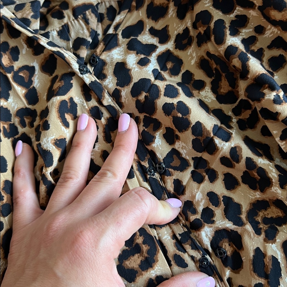 VERONICA BEARD | Arielle Leopard Print Silk Blend Dress - Picture 12 of 15